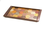 Yosegi Square tray Kikkou large
